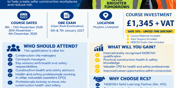 Rawlings Safety & Training-10% Discount on NEBOSH Construction Certificate Course