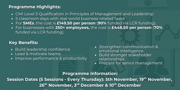 3D Training CMI Level 5 Senior Leadership Skills Bootcamp – November 2026